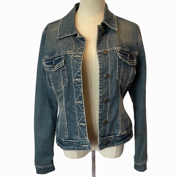 Roadrunner Ladies Medium/Dark Wash Denim Jacket - Picture 1 of 10